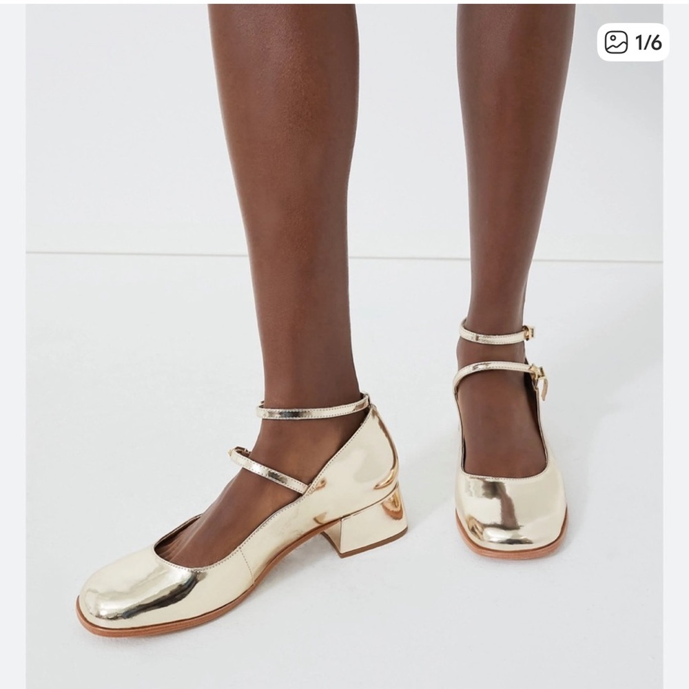 Schutz Dorothy Gold Mary Jane Shoes